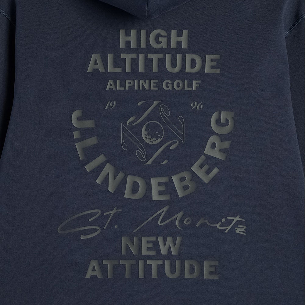 J.Lindeberg Golf Pullover - Club Graphic Hoodie - JL Navy AW26