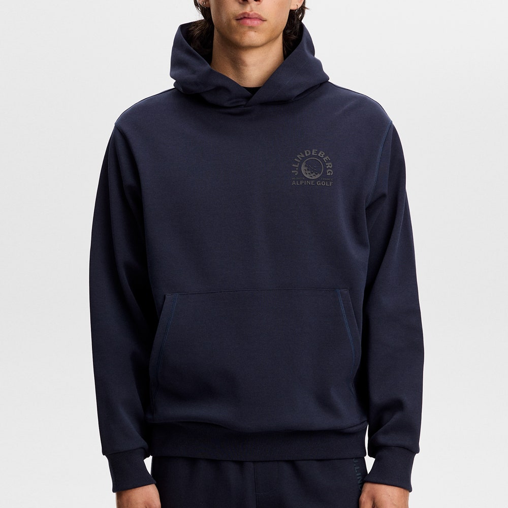 J.Lindeberg Golf Pullover - Club Graphic Hoodie - JL Navy AW26
