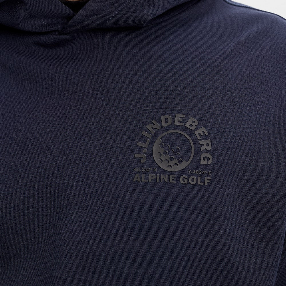 J.Lindeberg Golf Pullover - Club Graphic Hoodie - JL Navy AW26