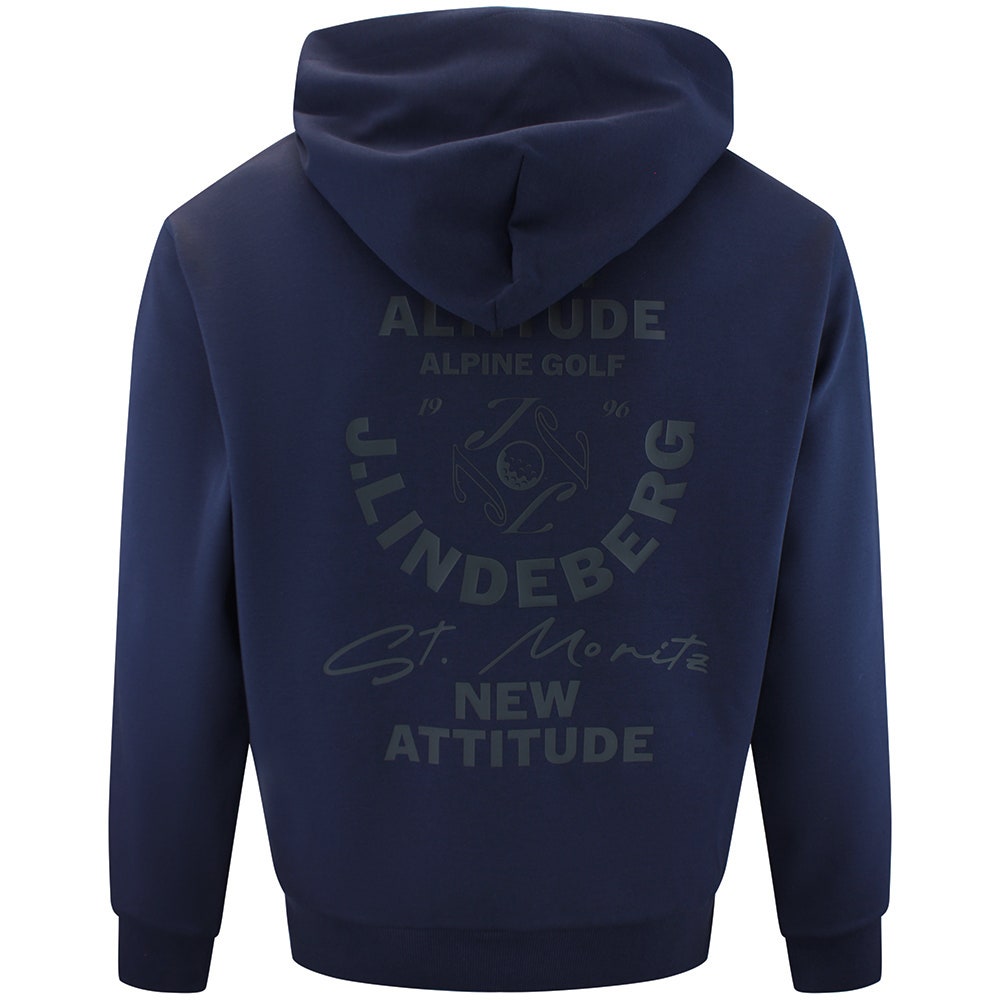 J.Lindeberg Golf Pullover - Club Graphic Hoodie - JL Navy AW26