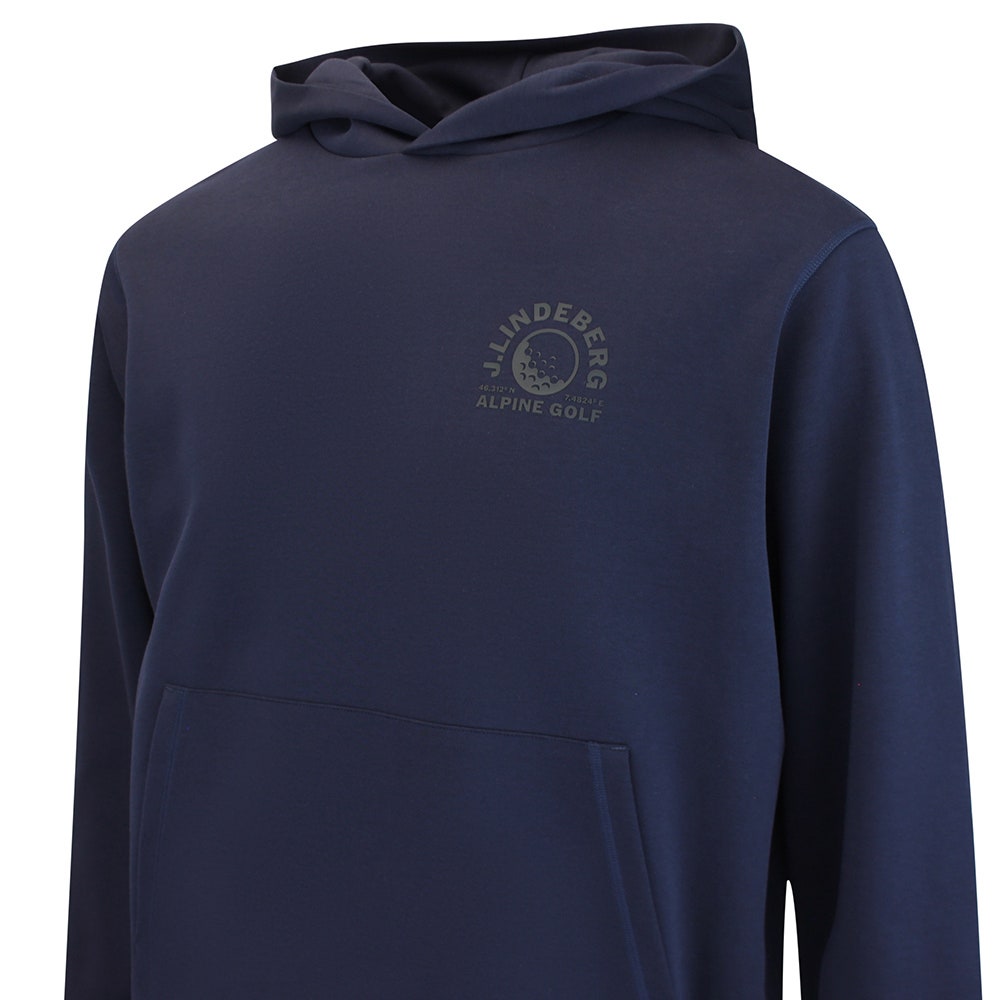 J.Lindeberg Golf Pullover - Club Graphic Hoodie - JL Navy AW26