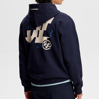 J.Lindeberg Golf Pullover - Club Print Hoodie - JL Navy SS26