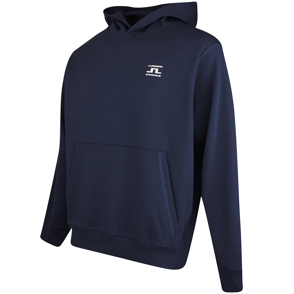 J.Lindeberg Golf Pullover - Club Print Hoodie - JL Navy SS26