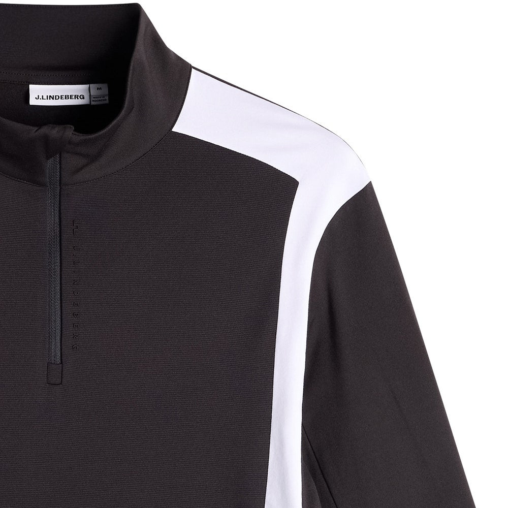 J.Lindeberg Golf Pullover - Finn QZ Mid - Black AW26