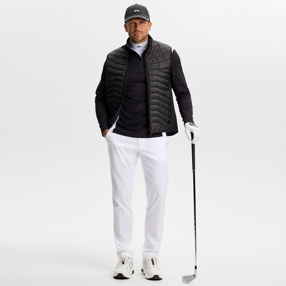 J.Lindeberg Golf Pullover - Finn QZ Mid - Black AW26