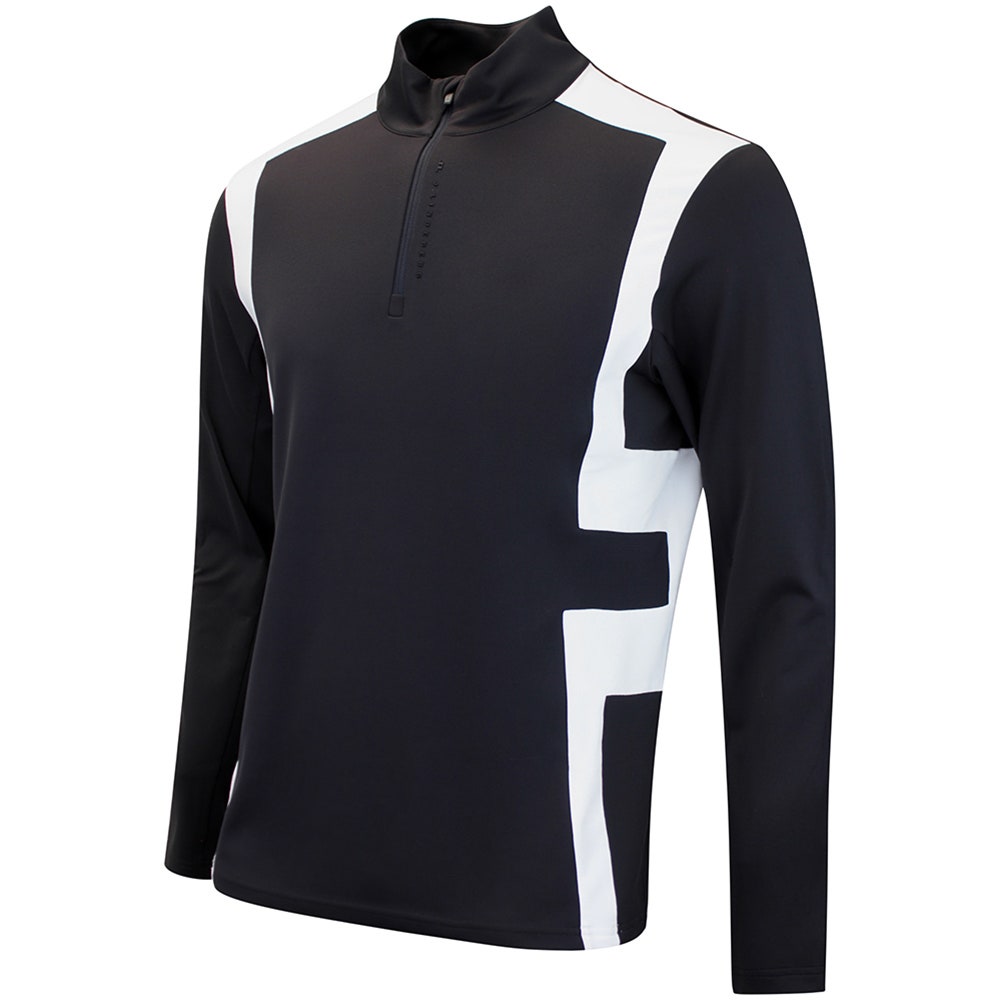 J.Lindeberg Golf Pullover - Finn QZ Mid - Black AW26