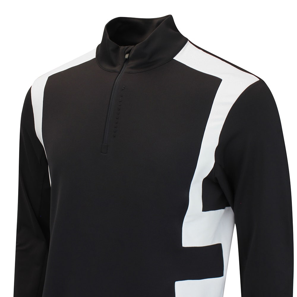 J.Lindeberg Golf Pullover - Finn QZ Mid - Black AW26