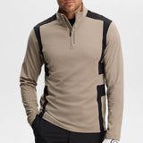 J.Lindeberg Golf Pullover - Finn QZ Mid - Brindle AW26
