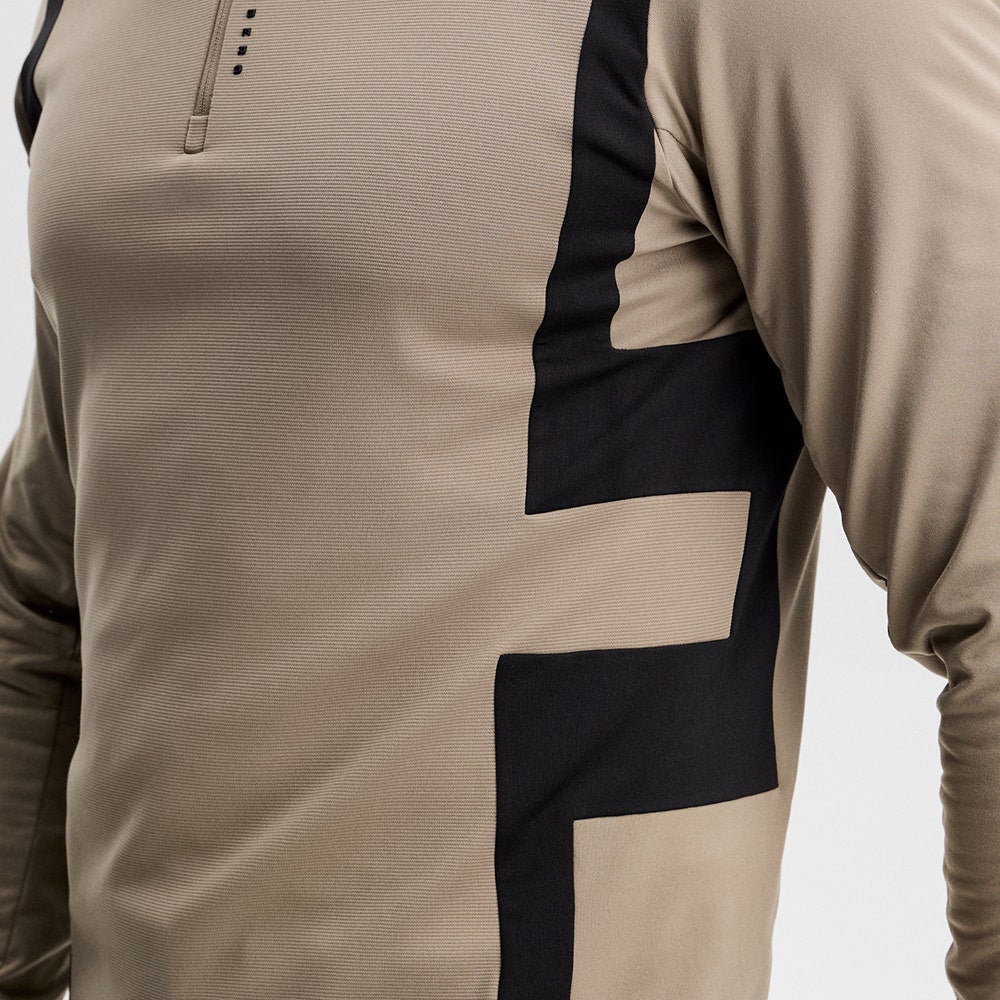 J.Lindeberg Golf Pullover - Finn QZ Mid - Brindle AW26