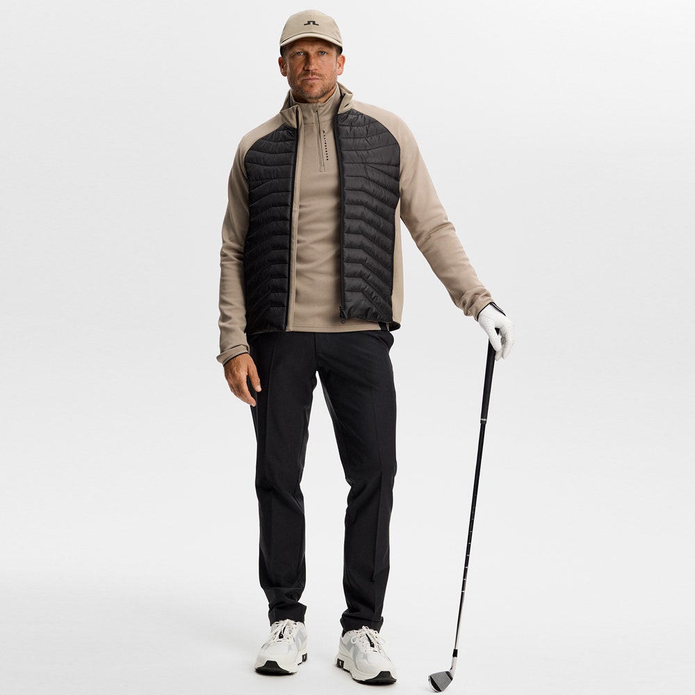 J.Lindeberg Golf Pullover - Finn QZ Mid - Brindle AW26