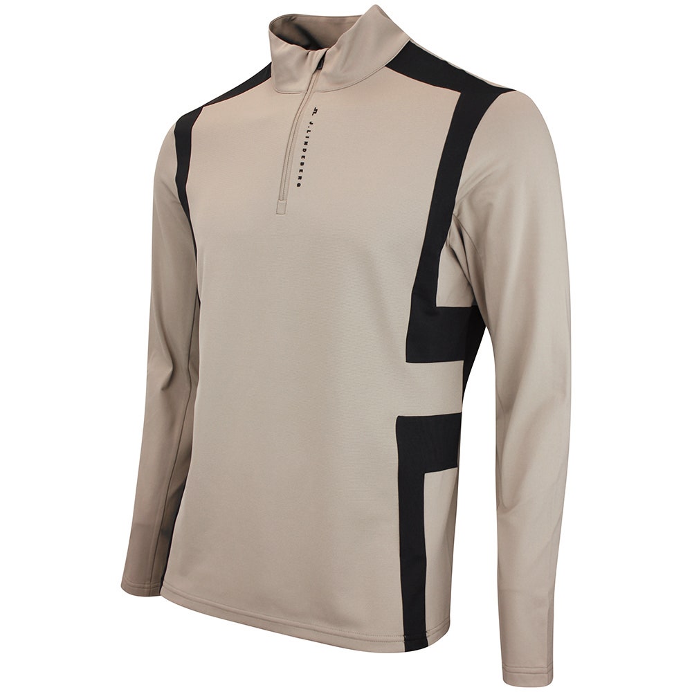 J.Lindeberg Golf Pullover - Finn QZ Mid - Brindle AW26