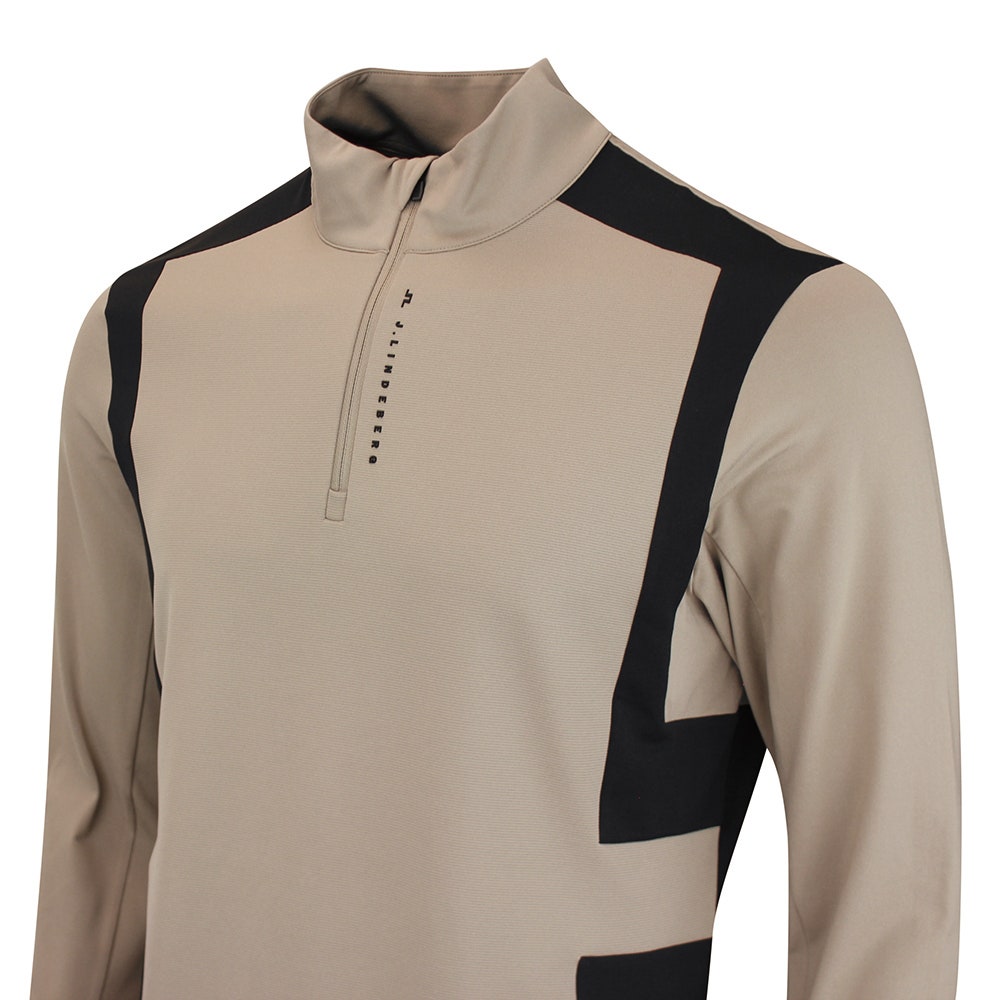 J.Lindeberg Golf Pullover - Finn QZ Mid - Brindle AW26