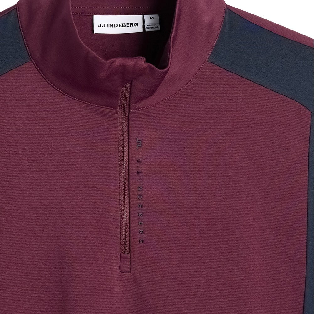 J.Lindeberg Golf Pullover - Finn QZ Mid - Winetasting AW26