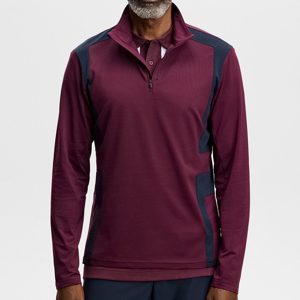 J.Lindeberg Golf Pullover - Finn QZ Mid - Winetasting AW26