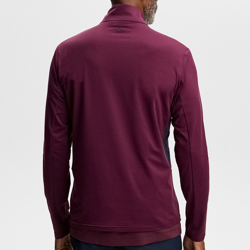 J.Lindeberg Golf Pullover - Finn QZ Mid - Winetasting AW26