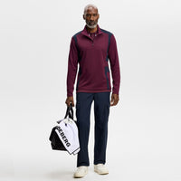 J.Lindeberg Golf Pullover - Finn QZ Mid - Winetasting AW26