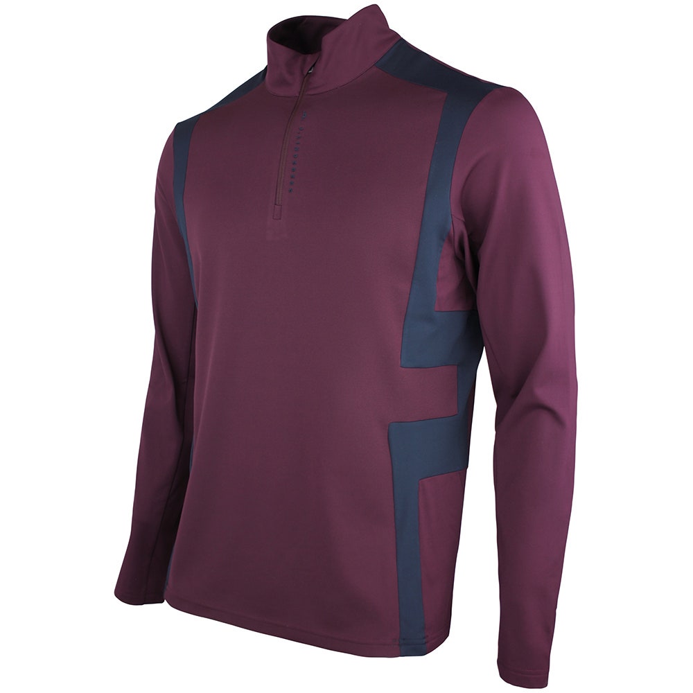 J.Lindeberg Golf Pullover - Finn QZ Mid - Winetasting AW26