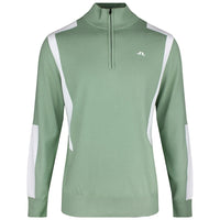 J.Lindeberg Golf Pullover - Kendrick Knitted QZ - Hedge Green SS26
