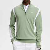 J.Lindeberg Golf Pullover - Kendrick Knitted QZ - Hedge Green SS26