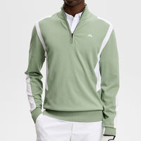 J.Lindeberg Golf Pullover - Kendrick Knitted QZ - Hedge Green SS26