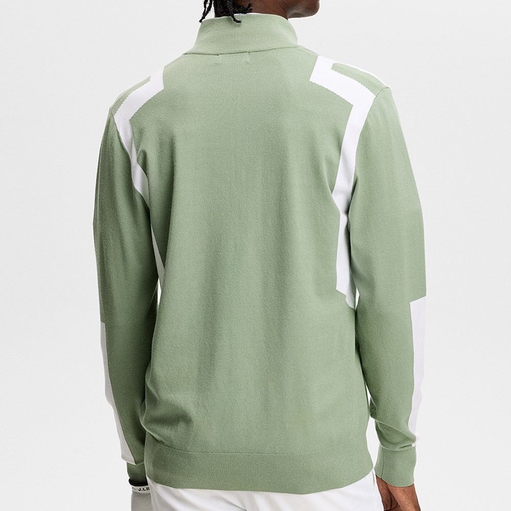 J.Lindeberg Golf Pullover - Kendrick Knitted QZ - Hedge Green SS26
