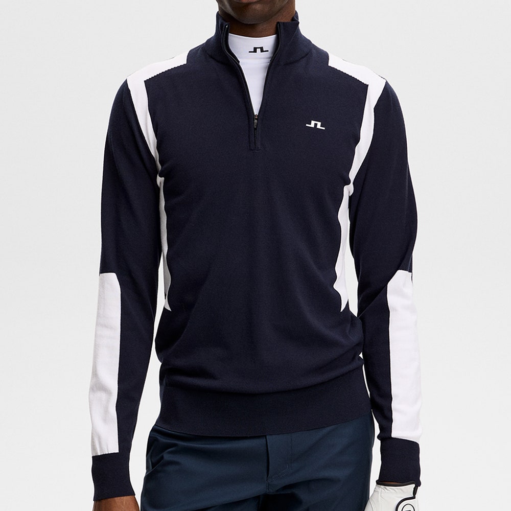 J.Lindeberg Golf Pullover - Kendrick Knitted QZ - JL Navy SS26