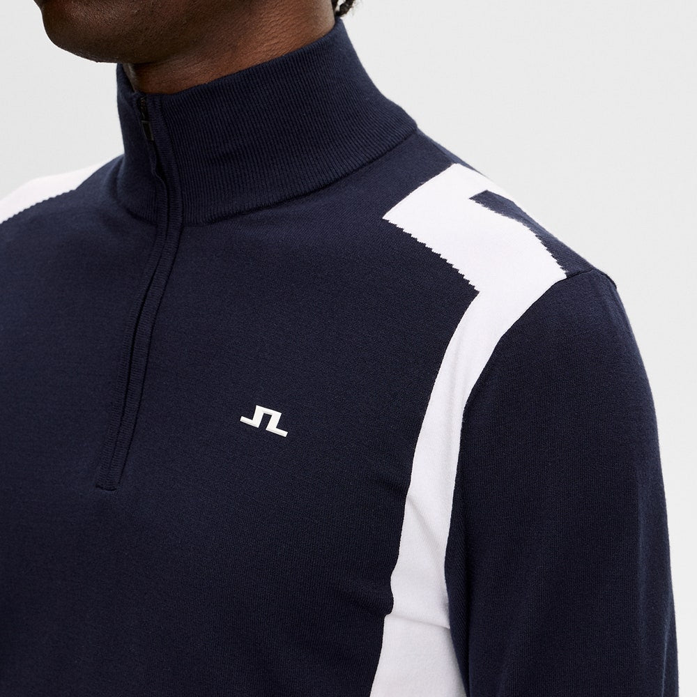 J.Lindeberg Golf Pullover - Kendrick Knitted QZ - JL Navy SS26
