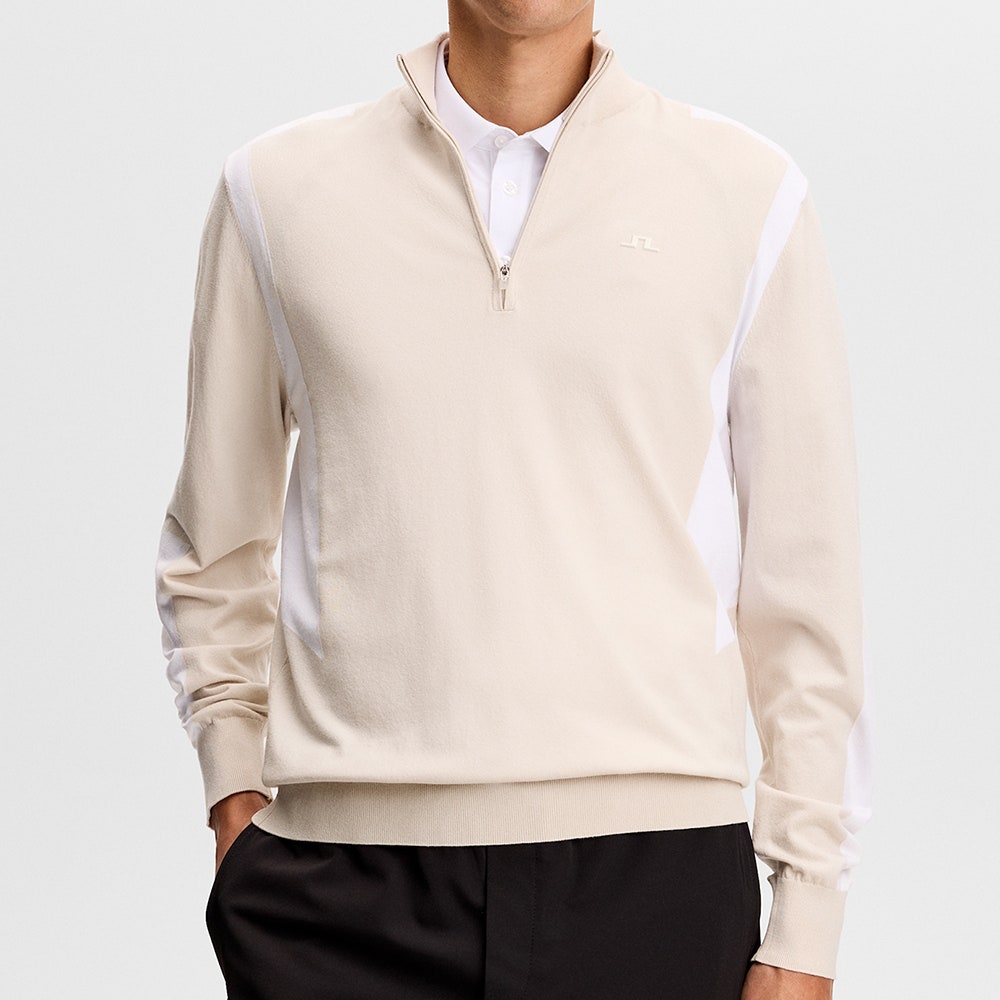 J.Lindeberg Golf Pullover - Kendrick Knitted QZ - Moonbeam SS26