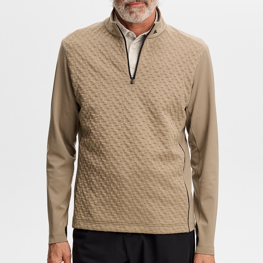 J.Lindeberg Golf Pullover - Lassy QZ Mid - Brindle AW26