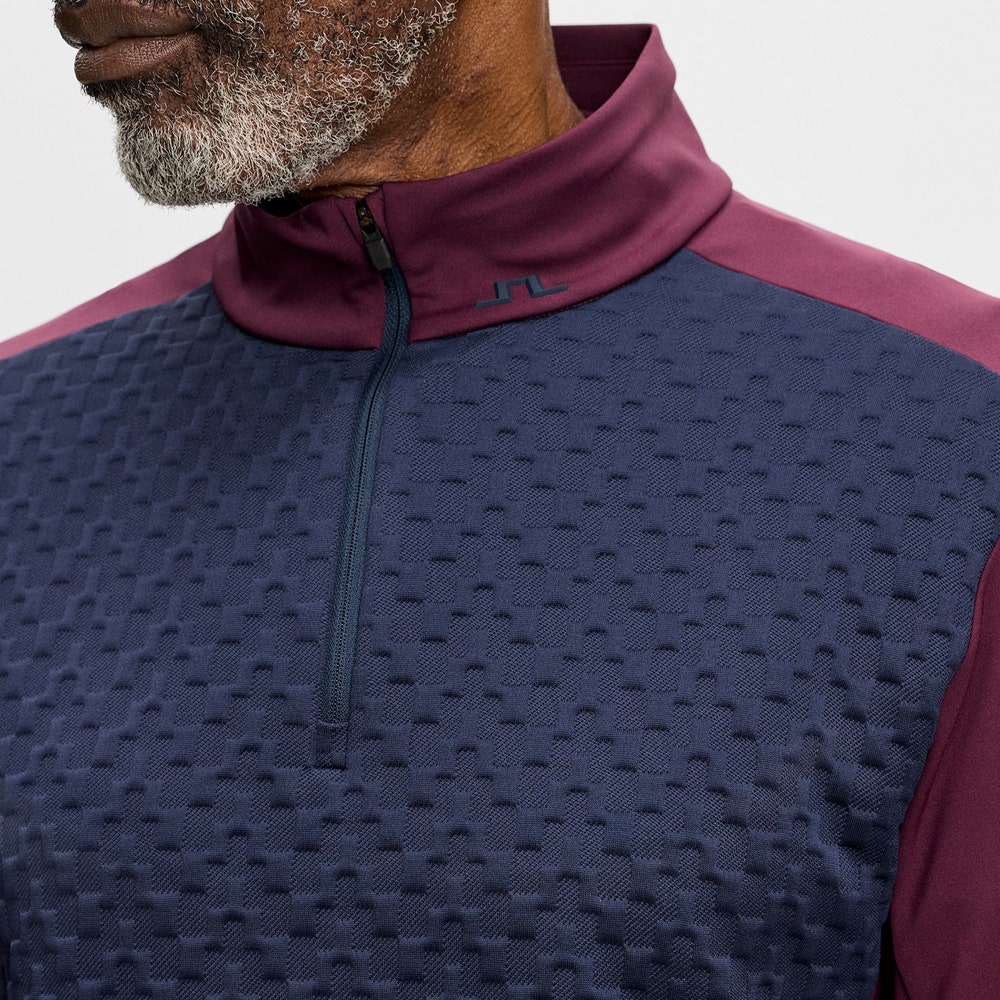 J.Lindeberg Golf Pullover - Lassy QZ Mid - Winetasting AW26