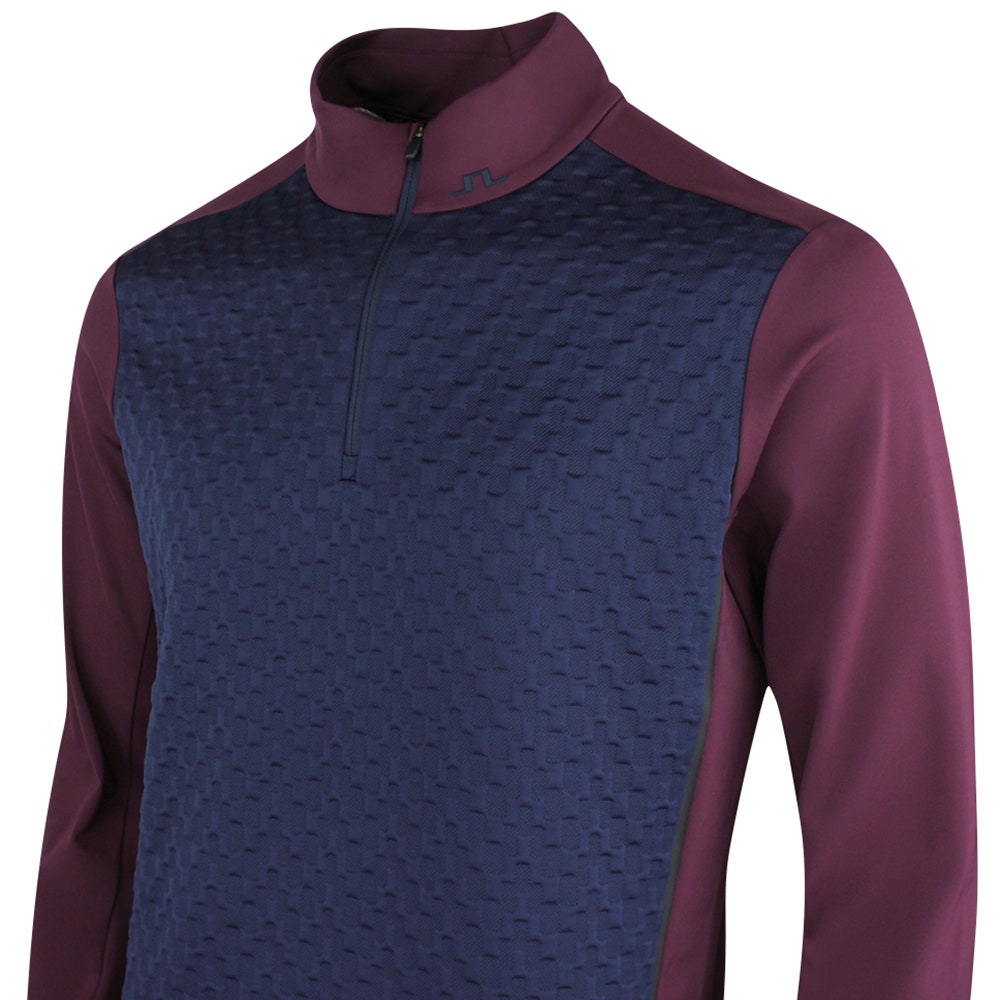 J.Lindeberg Golf Pullover - Lassy QZ Mid - Winetasting AW26
