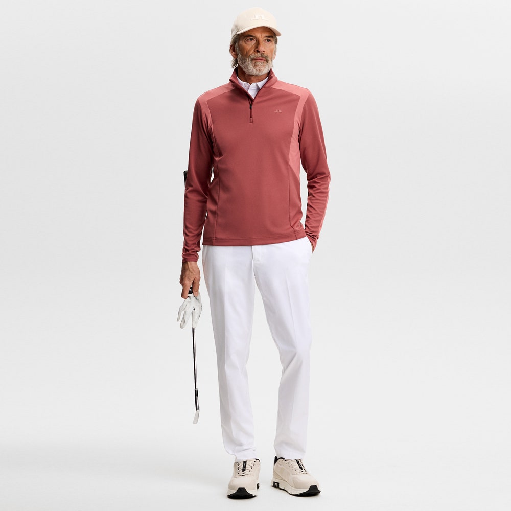 J.Lindeberg Golf Pullover - Lukas QZ - Apple Butter SS26