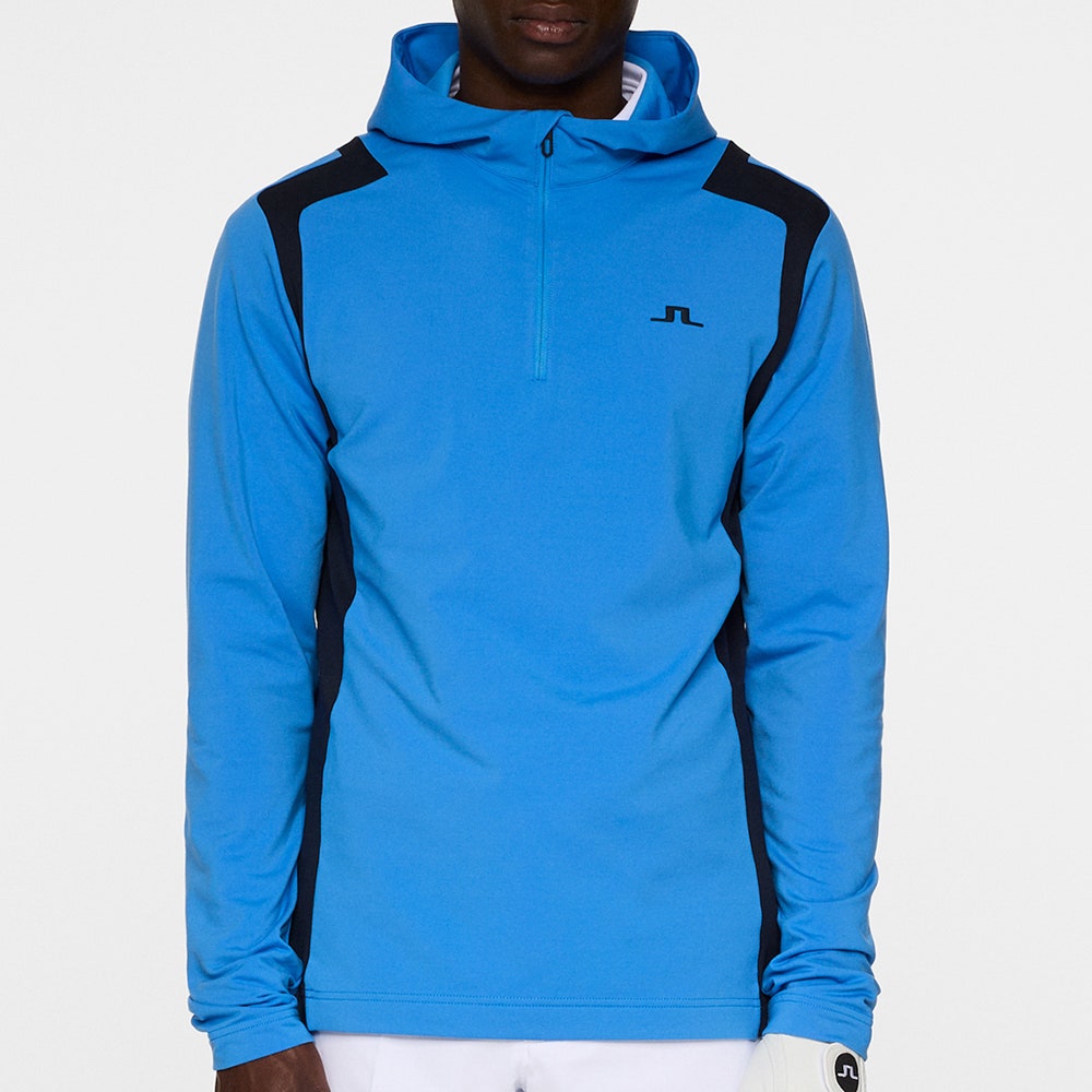 J.Lindeberg Golf Pullover - Lukas QZ Hoodie - Sonic Blue AW25