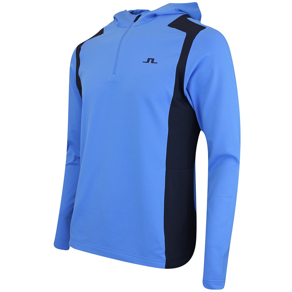 J.Lindeberg Golf Pullover - Lukas QZ Hoodie - Sonic Blue AW25