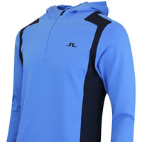 J.Lindeberg Golf Pullover - Lukas QZ Hoodie - Sonic Blue AW25