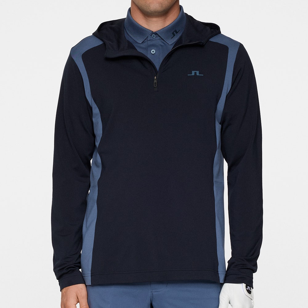 J.Lindeberg Golf Pullover - Lukas QZ Hoodie - Vintage Indigo AW25