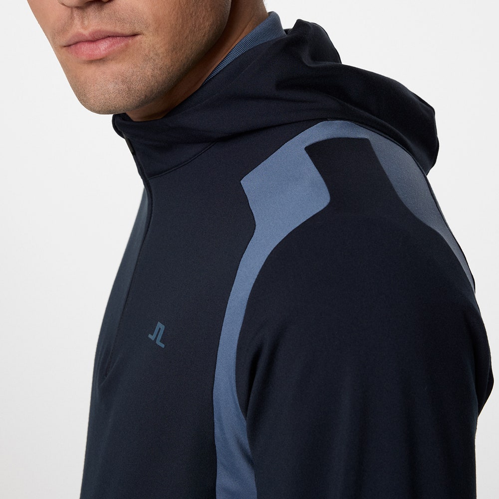 J.Lindeberg Golf Pullover - Lukas QZ Hoodie - Vintage Indigo AW25