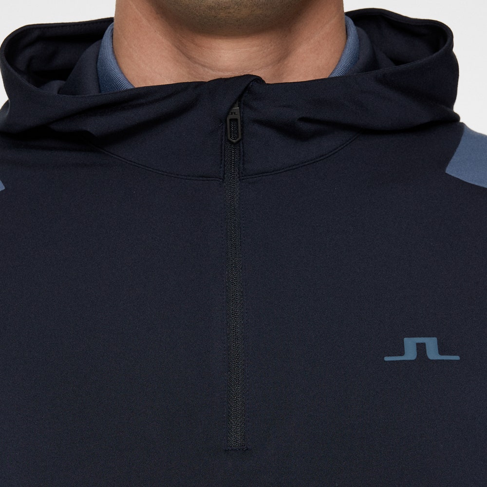 J.Lindeberg Golf Pullover - Lukas QZ Hoodie - Vintage Indigo AW25
