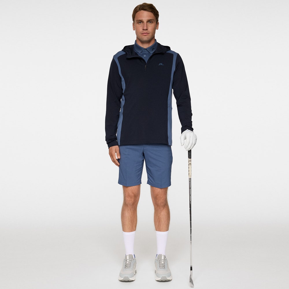 J.Lindeberg Golf Pullover - Lukas QZ Hoodie - Vintage Indigo AW25