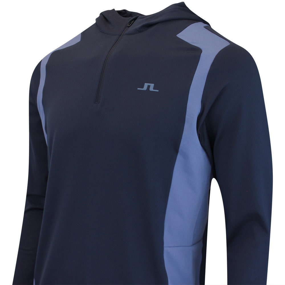 J.Lindeberg Golf Pullover - Lukas QZ Hoodie - Vintage Indigo AW25