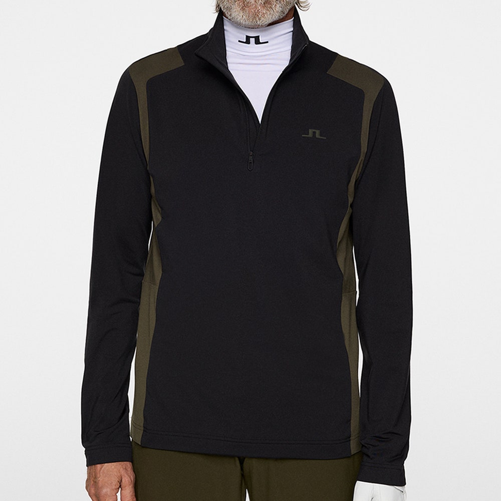 J.Lindeberg Golf Pullover - Lukas QZ Mid - Black AW25