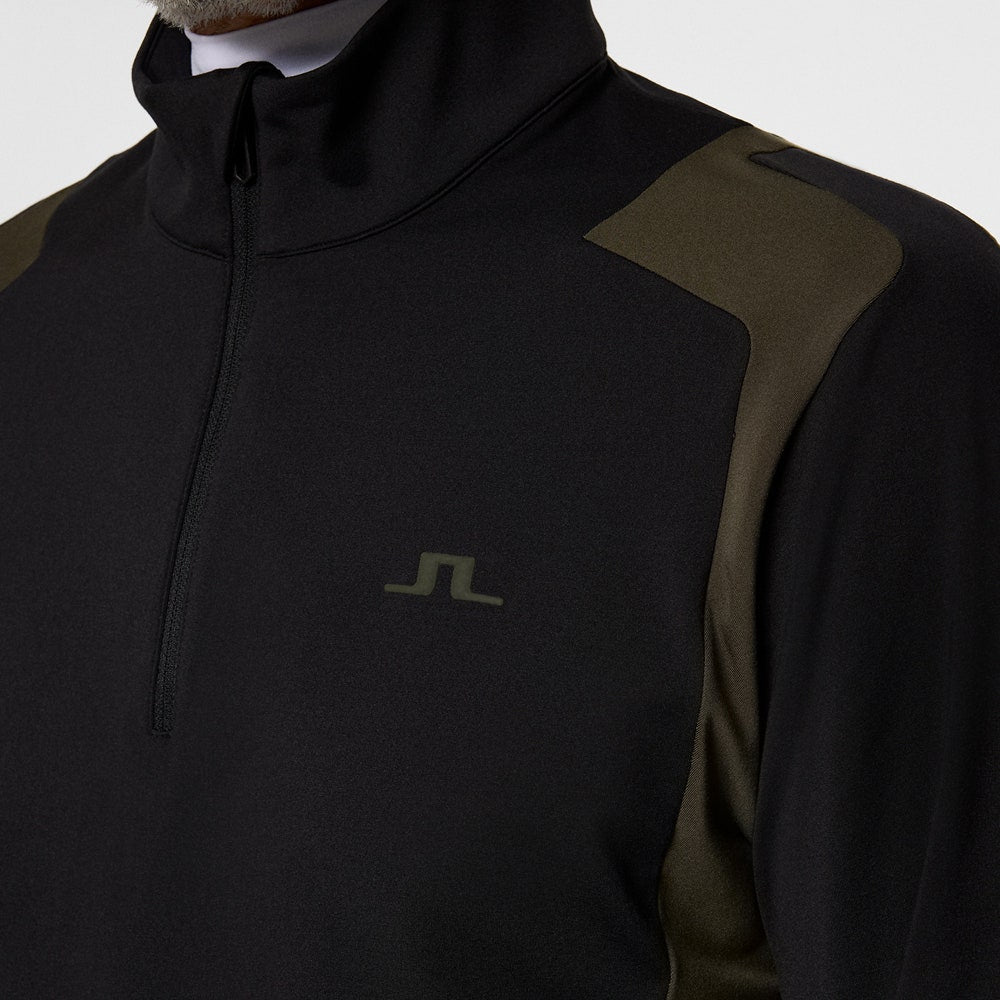 J.Lindeberg Golf Pullover - Lukas QZ Mid - Black AW25