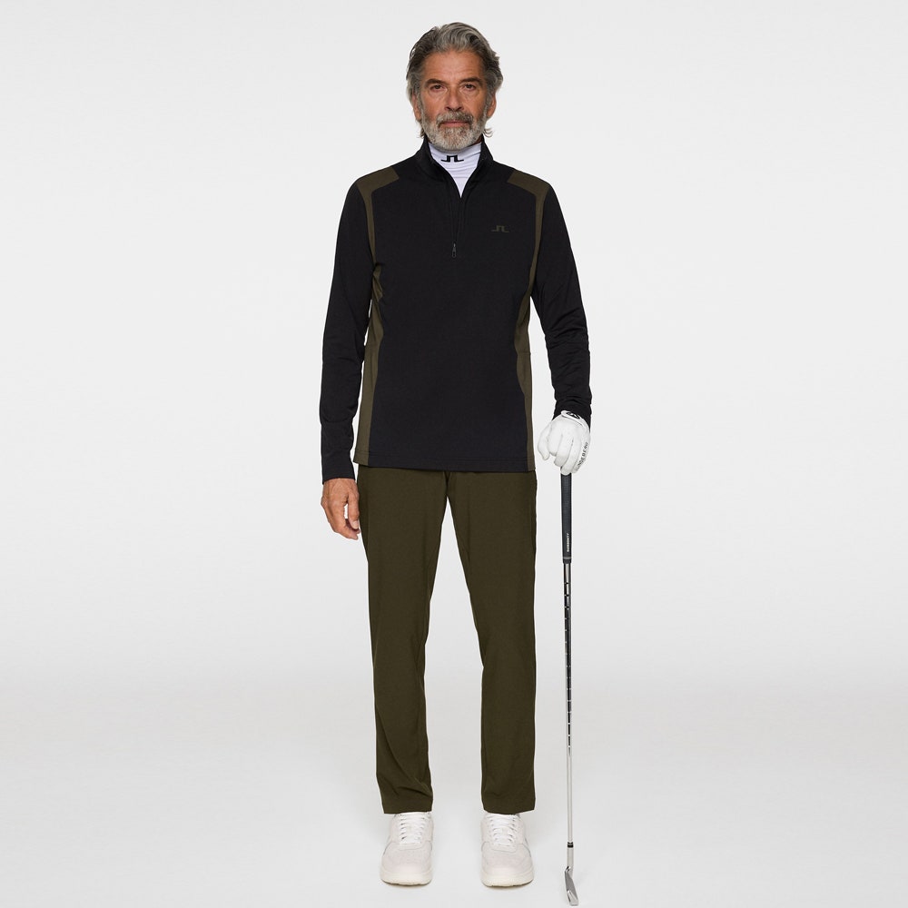 J.Lindeberg Golf Pullover - Lukas QZ Mid - Black AW25