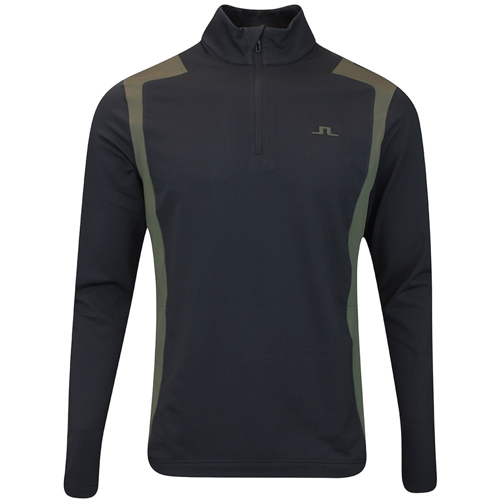 J.Lindeberg Golf Pullover - Lukas QZ Mid - Black AW25
