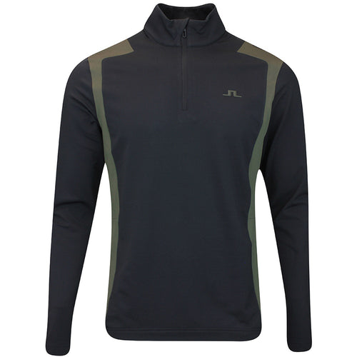 J.Lindeberg Golf Pullover - Lukas QZ Mid - Black AW25