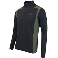 J.Lindeberg Golf Pullover - Lukas QZ Mid - Black AW25