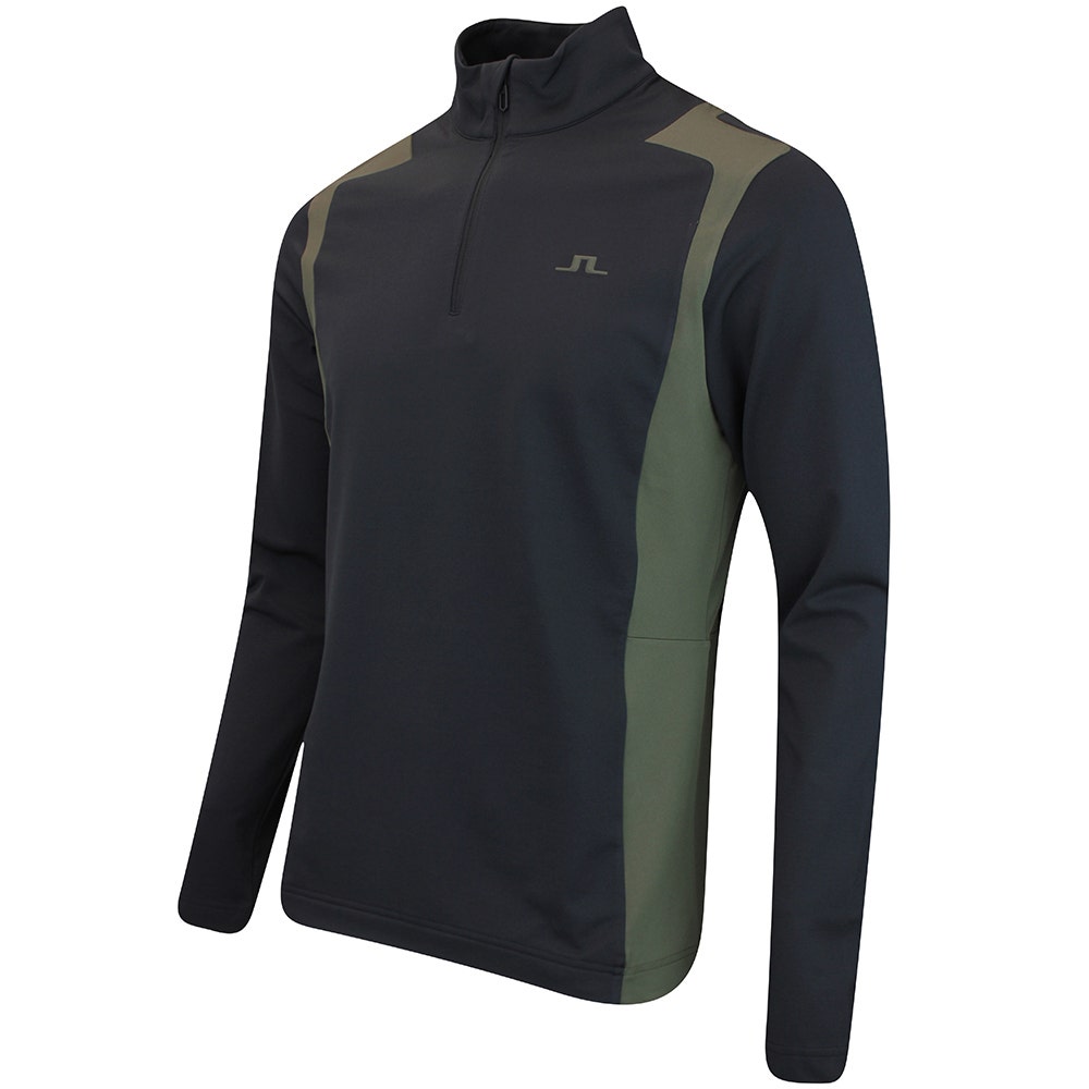 J.Lindeberg Golf Pullover - Lukas QZ Mid - Black AW25