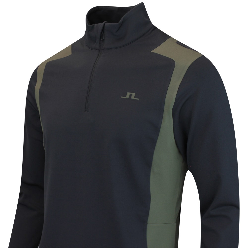 J.Lindeberg Golf Pullover - Lukas QZ Mid - Black AW25
