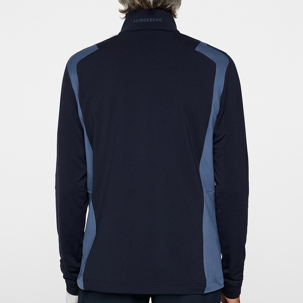 J.Lindeberg Golf Pullover - Lukas QZ Mid - Vintage Indigo AW25