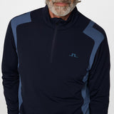 J.Lindeberg Golf Pullover - Lukas QZ Mid - Vintage Indigo AW25